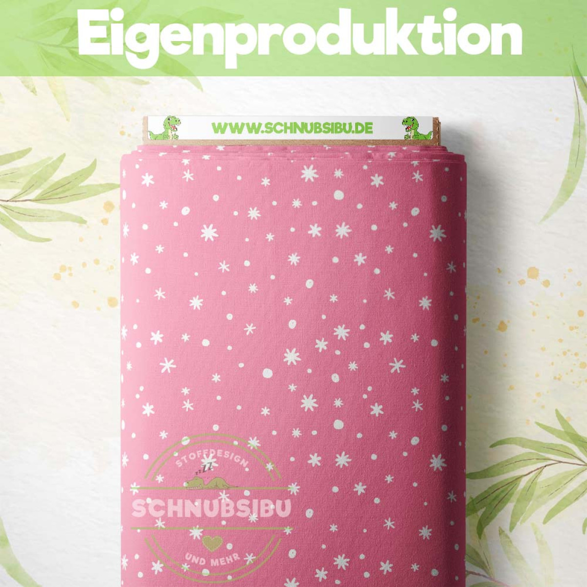 French Terry Schneeflocken rosa